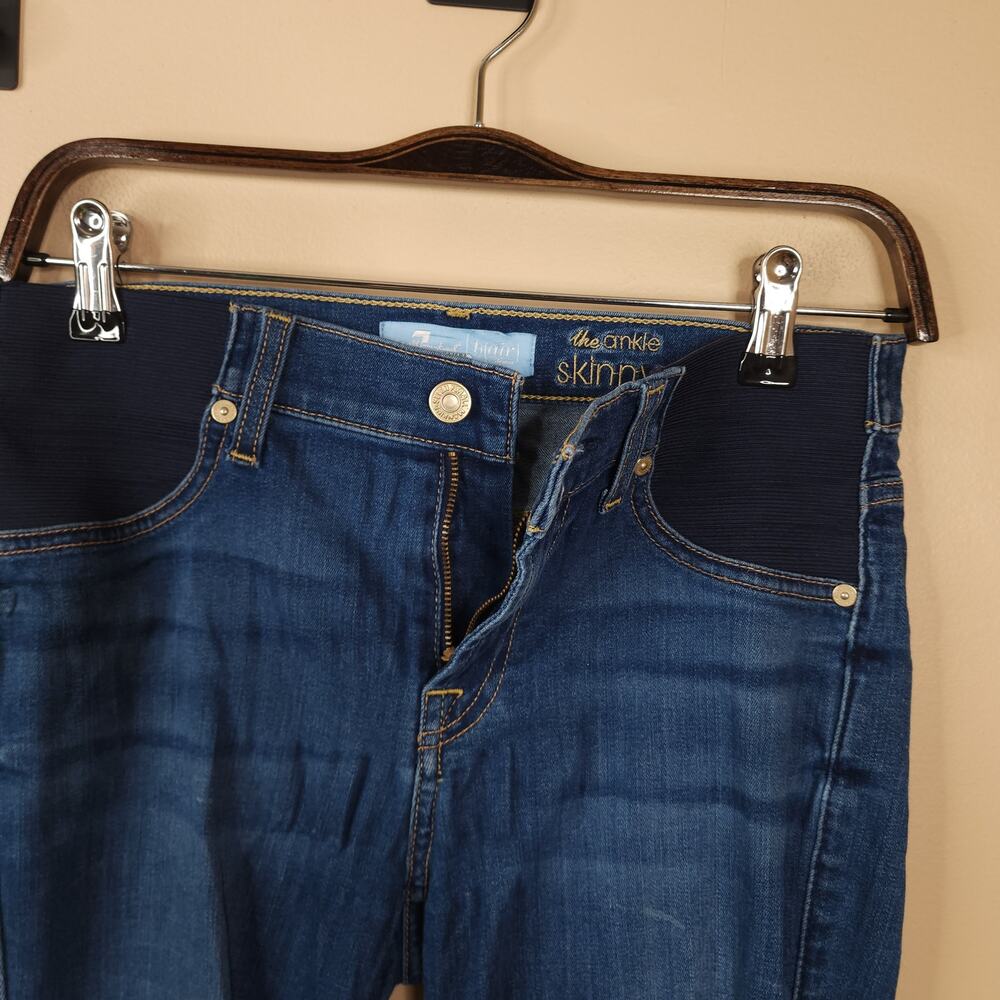 7 For All Mankind Secret Fit Belly B(AIR) Ankle Skinny Maternity Jeans 26 - Picture 8 of 12